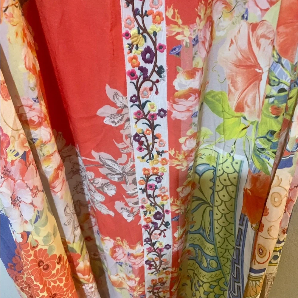 Johnny Was Bright Multicolor Floral Paisley Slip Maxi Dress - Picture 10 of 14